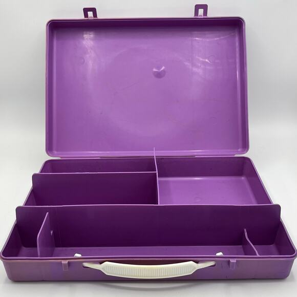 Vintage 1987 Class Case Divided Pencil School Supplies Plastic Case Made in USA - Picture 4 of 12